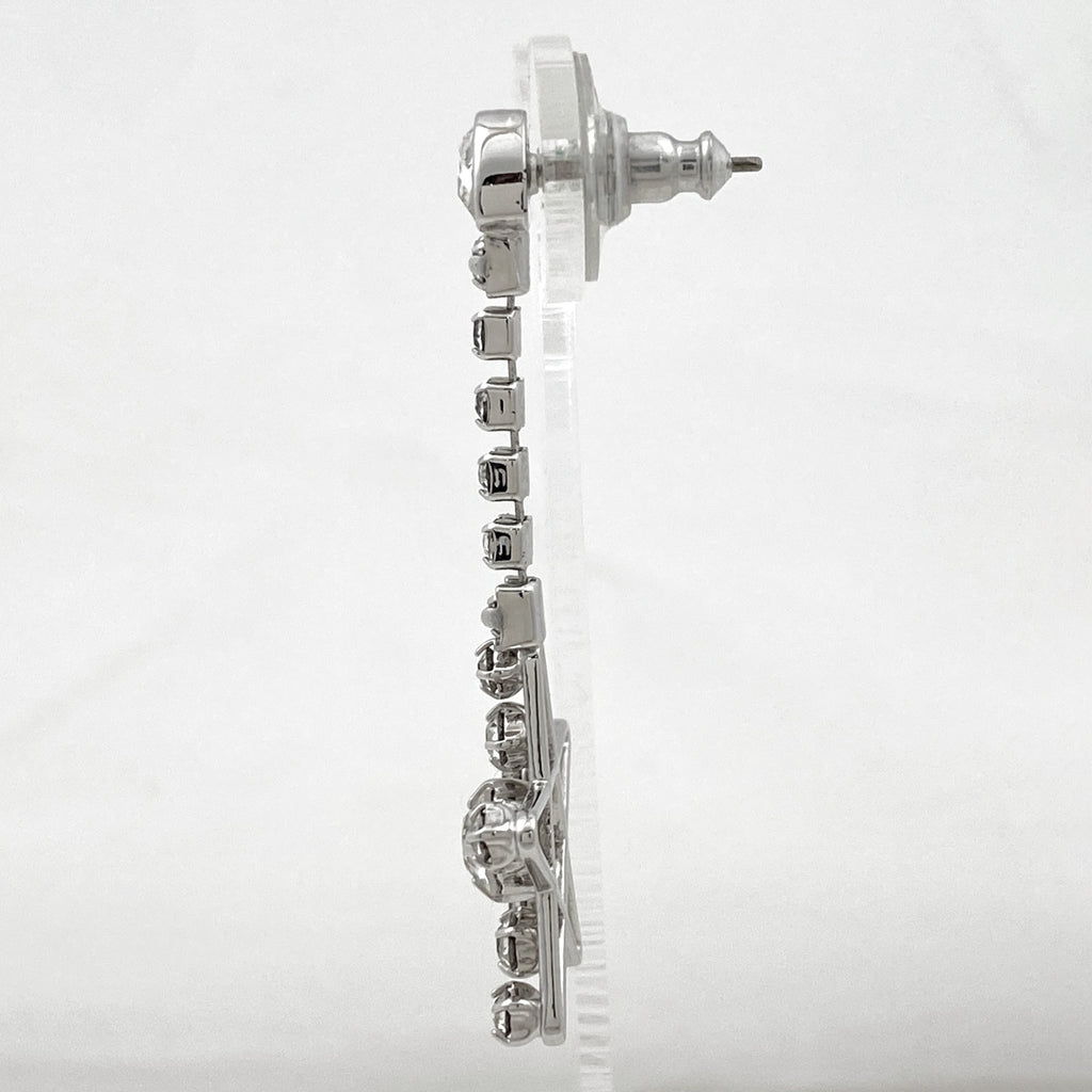 スワロフスキー クリスタル スターモチーフ ピアス ジルコニア スイング ピアス メタル シルバー レディース 【中古】bracc