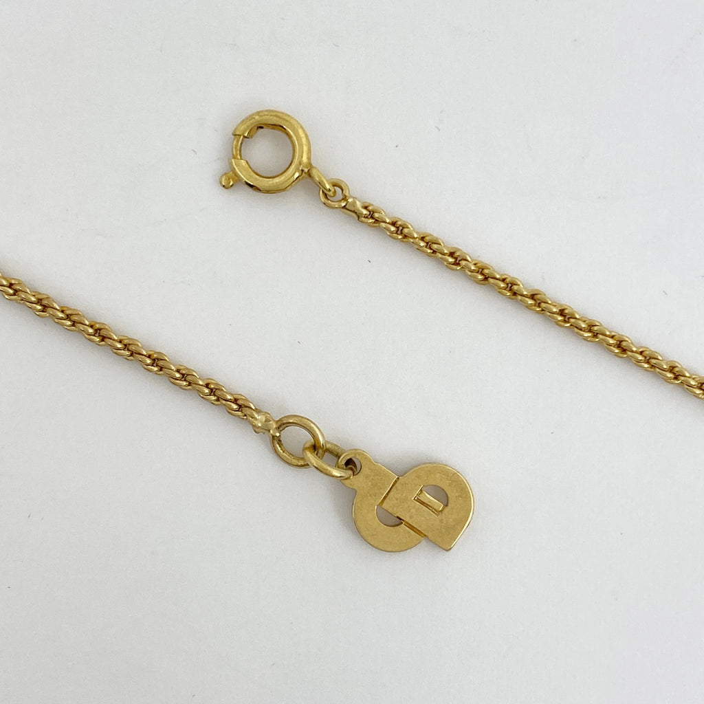 クリスチャンディオール バタフライモチーフ ネックレス 蝶々モチーフ ネックレス GP ゴールド レディース 【中古】bracc
