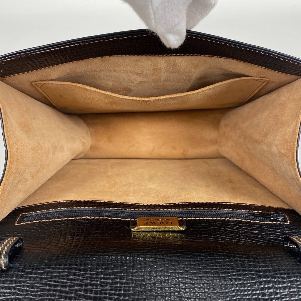 ロエベ バルセロナ ハンドバッグ 2WAY ショルダーバッグ ロゴ ハンドバッグ レザー ブラック レディース 【中古】brbag