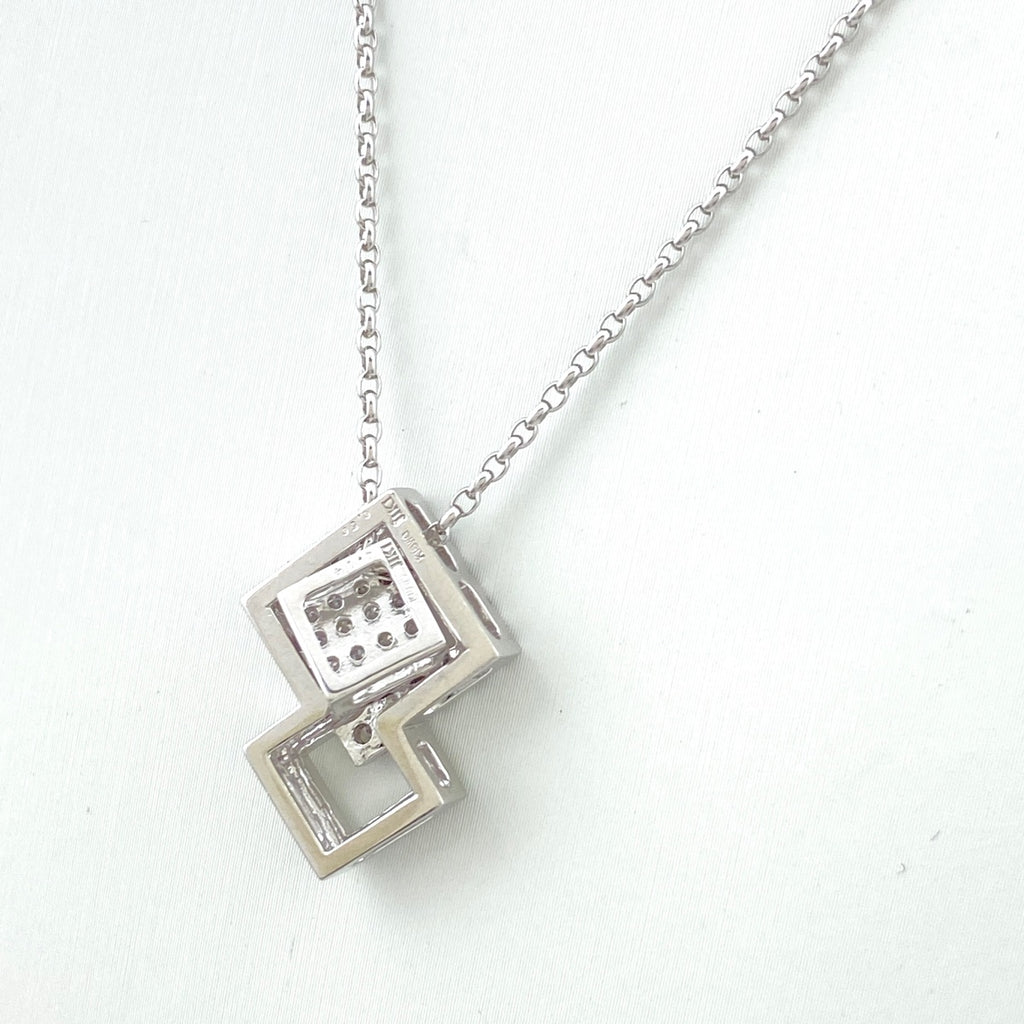 メレダイヤ デザインネックレス WG ホワイトゴールド ペンダント ネックレス K18 WG ダイヤモンド レディース 【中古】nbjwl