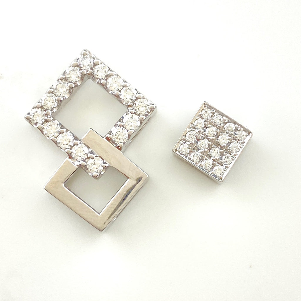 メレダイヤ デザインネックレス WG ホワイトゴールド ペンダント ネックレス K18 WG ダイヤモンド レディース 【中古】nbjwl