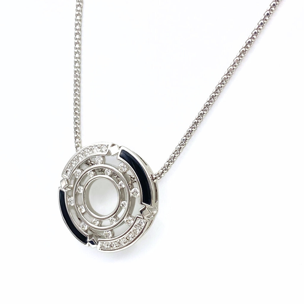 タサキ メレダイヤ デザインネックレス WG ホワイトゴールド ペンダント ネックレス K18 WG オニキス レディース 【中古】brjwl