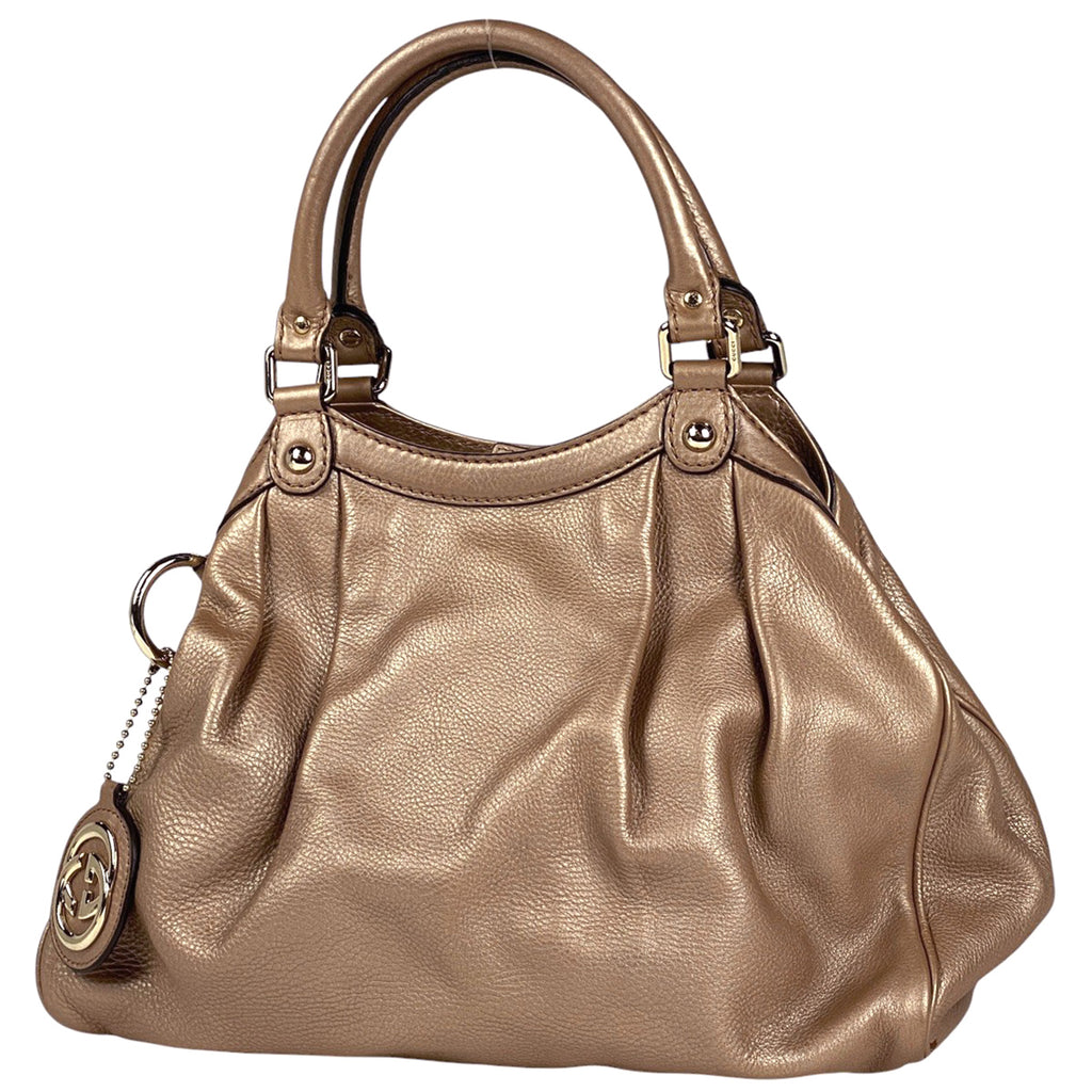 グッチ スーキー ハンドバッグ トートバッグ GG ハンドバッグ レザー ゴールド 21194 レディース 【中古】 brbag