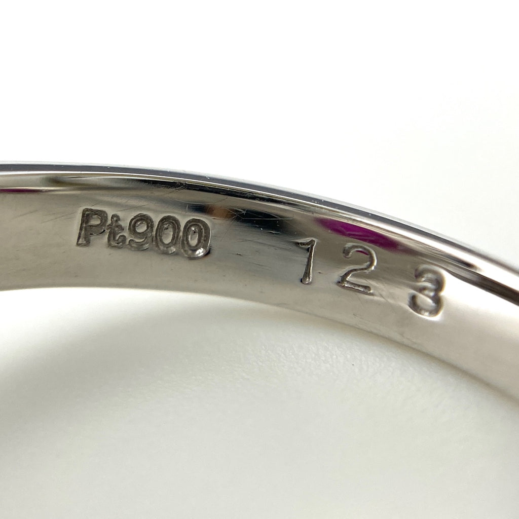 ルビー デザインリング プラチナ 指輪 メレダイヤ リング 5号 Pt900 ルビー ダイヤモンド レディース 【中古】nbjwl