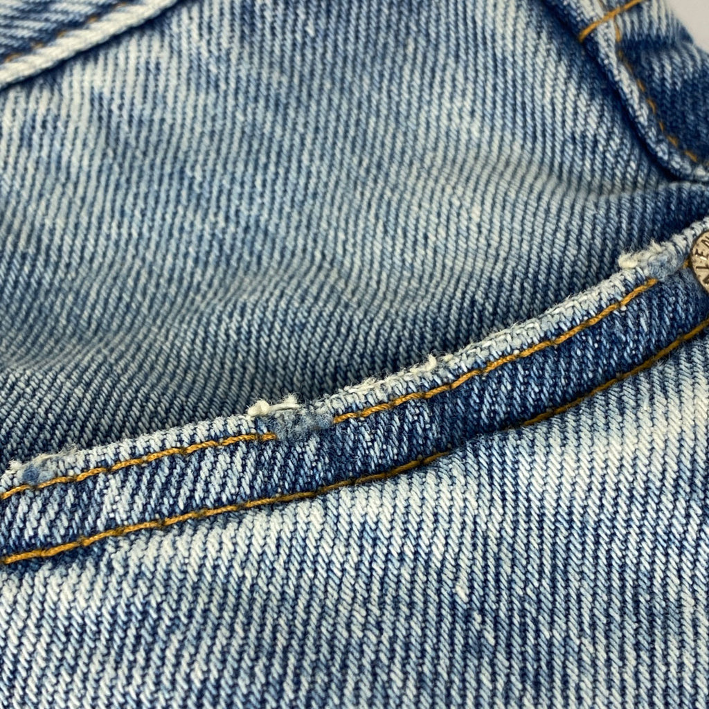 バレンシアガ ロゴボタン デニム ハーフパンツ ダメージ加工 カットオフデニム メンズ ユニセックス ボトムス デニムパンツ コットン ブルー レディース 【中古】