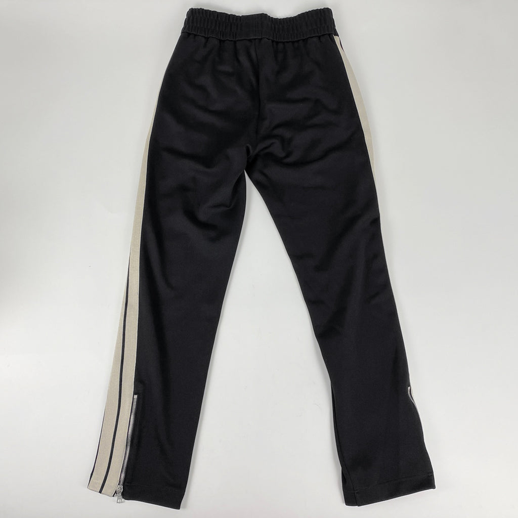 モンクレール ヘム ジップ ジャージーパンツ サイドライン パンタロン ボトムス パンツ ポリエステル ブラック メンズ 【中古】