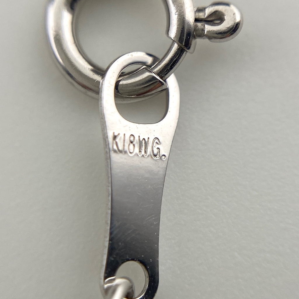 ハートモチーフ デザインネックレス WG ホワイトゴールド ペンダント メレダイヤ ネックレス K18 WG ダイヤモンド レディース 【中古】nbjwl