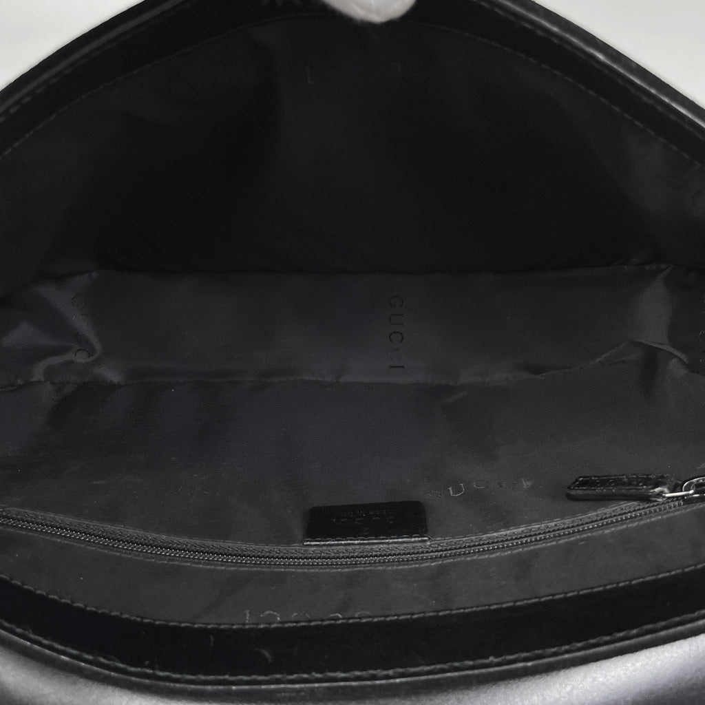 グッチ ロゴ ショルダーバッグ ワンショルダー ショルダーバッグ スエード ブラック 0013772 レディース 【中古】brbag