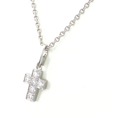 カルティエ クロス ネックレス ペンダント メレダイヤ 十字架 チャーム ネックレス 750 ダイヤモンド レディース 【中古】brjwl