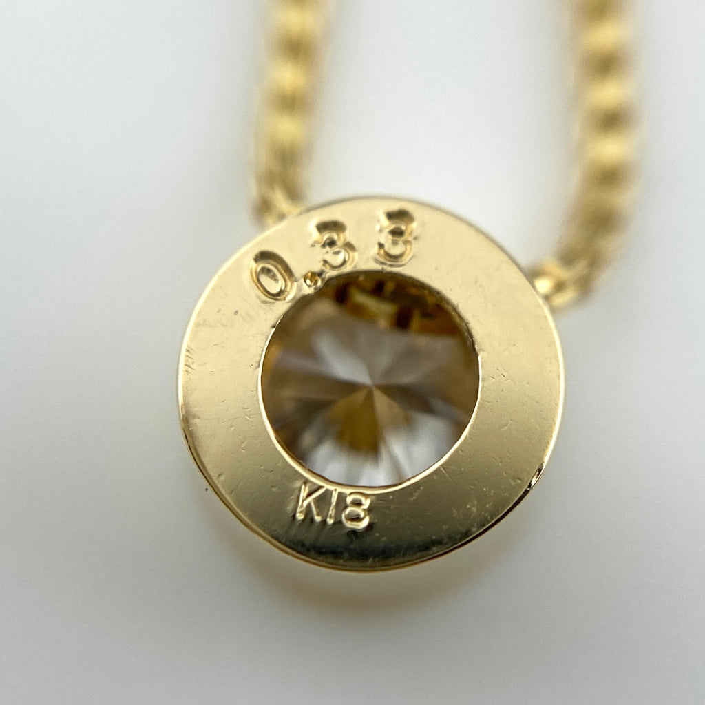 ダイヤモンド デザインネックレス YG イエローゴールド ペンダント ネックレス K18 ダイヤモンド レディース 【中古】nbjwl