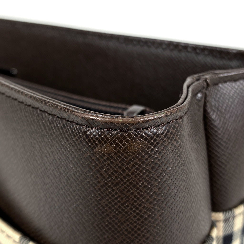 バーバリー チェック柄 トートバッグ ハンドバッグ トートバッグ キャンバス ベージュ ブラウン レディース 【中古】brbag