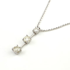 【在庫一掃】 メレダイヤ デザインネックレス WG ホワイトゴールド ペンダント ネックレス K18 WG ダイヤモンド レディース 【中古】 nbjwl