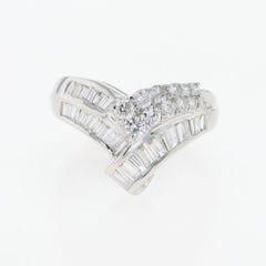 メレダイヤ デザインリング プラチナ 指輪 リング 12号 Pt900 ダイヤモンド レディース 【中古】nbjwl