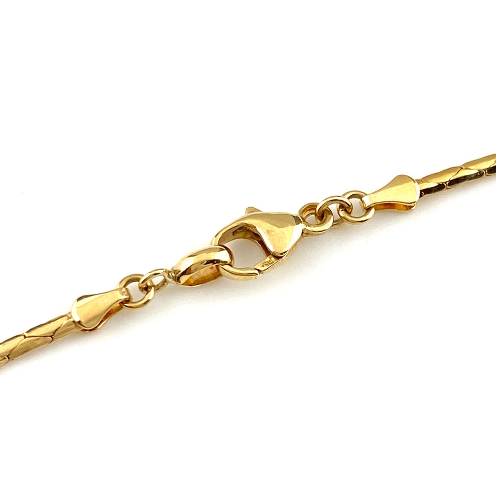 ジュネ グリーンガーネット デザインネックレス YG イエローゴールド ペンダント メレダイヤ ネックレス 750 グリーンガーネット ダイヤモンド レディース 【中古】brjwl