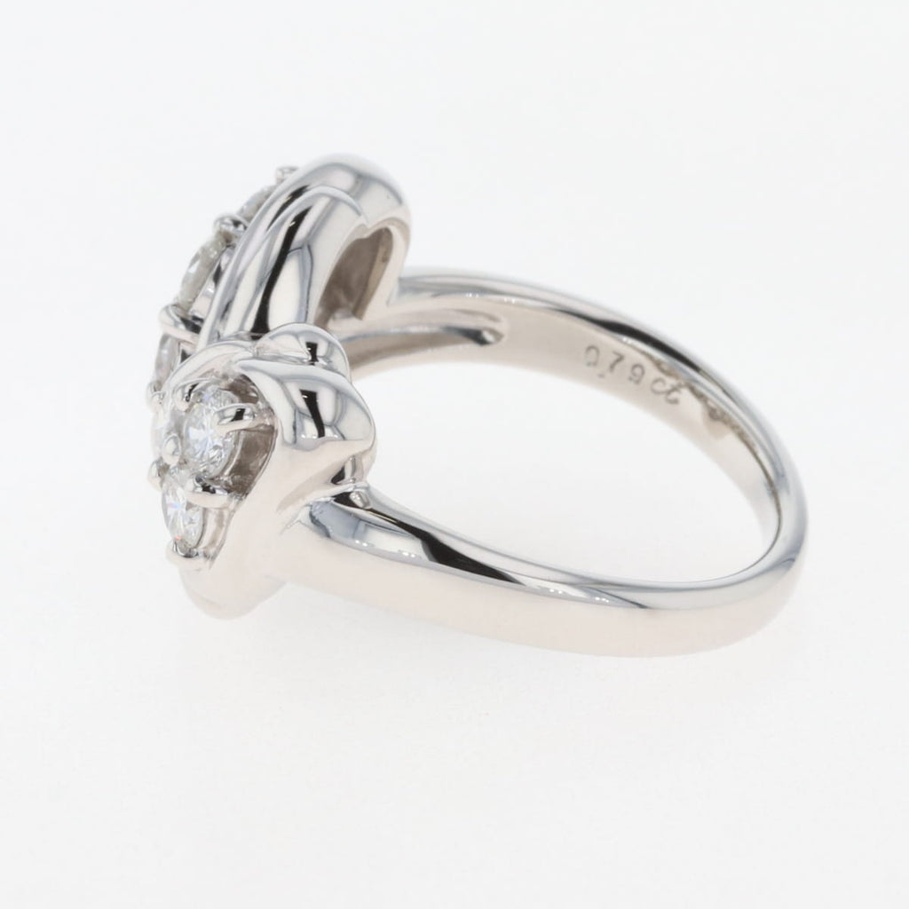 メレダイヤ デザインリング プラチナ 指輪 リボン リング 12号 Pt900 ダイヤモンド レディース 【中古】nbjwl