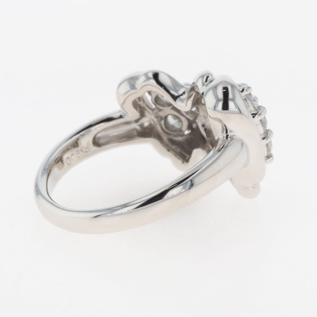 メレダイヤ デザインリング プラチナ 指輪 リボン リング 12号 Pt900 ダイヤモンド レディース 【中古】nbjwl