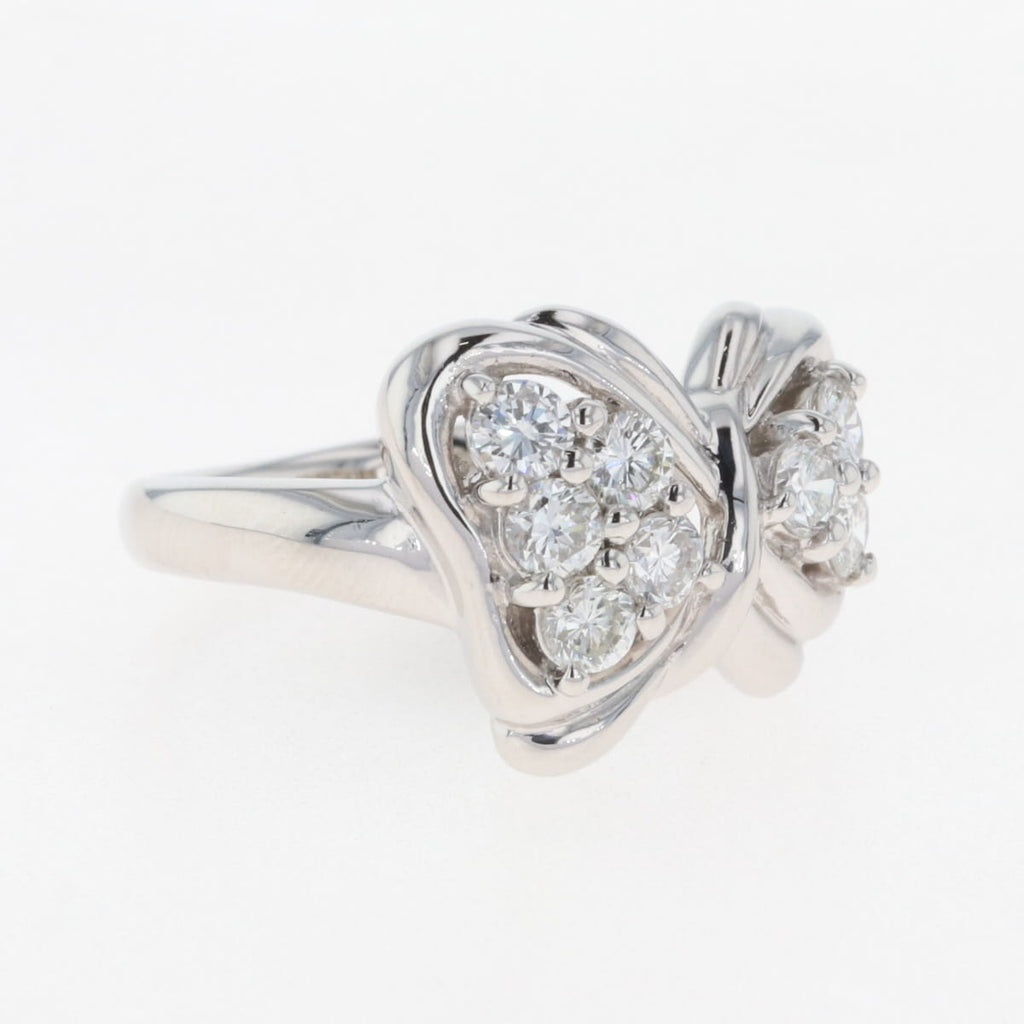 メレダイヤ デザインリング プラチナ 指輪 リボン リング 12号 Pt900 ダイヤモンド レディース 【中古】nbjwl