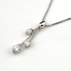 【在庫一掃】 ダイヤモンド デザインネックレス プラチナ ペンダント ネックレス Pt900 Pt850 ダイヤモンド レディース 【中古】 nbjwl