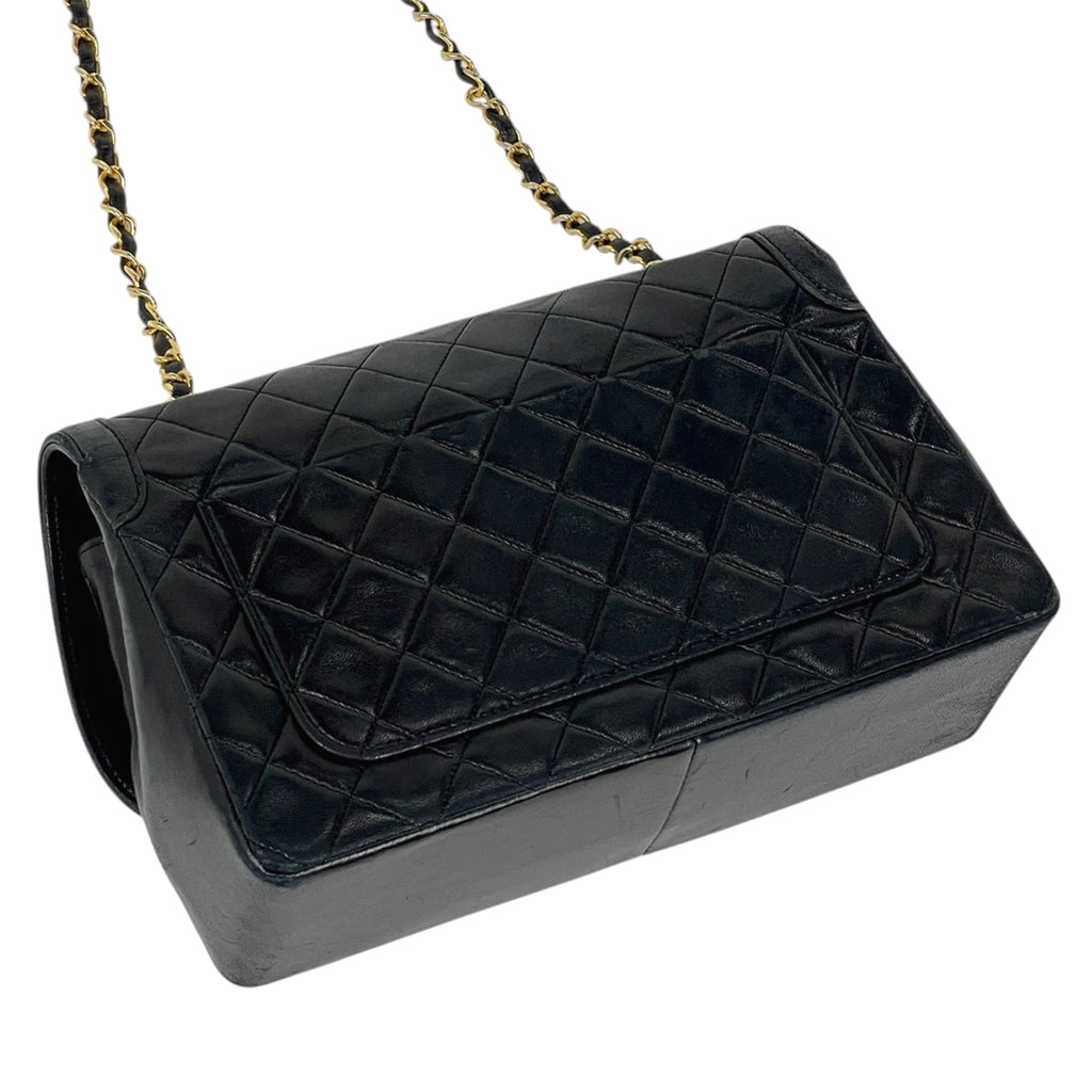 【在庫一掃】 シャネル ココマーク チェーン ショルダーバッグ マトラッセ レザー ブラック レディース 【中古】 brbag