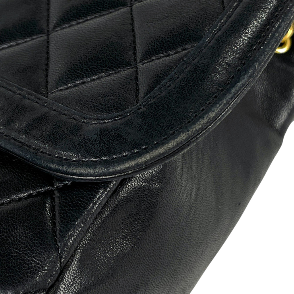 【在庫一掃】 シャネル ココマーク チェーン ショルダーバッグ マトラッセ レザー ブラック レディース 【中古】 brbag