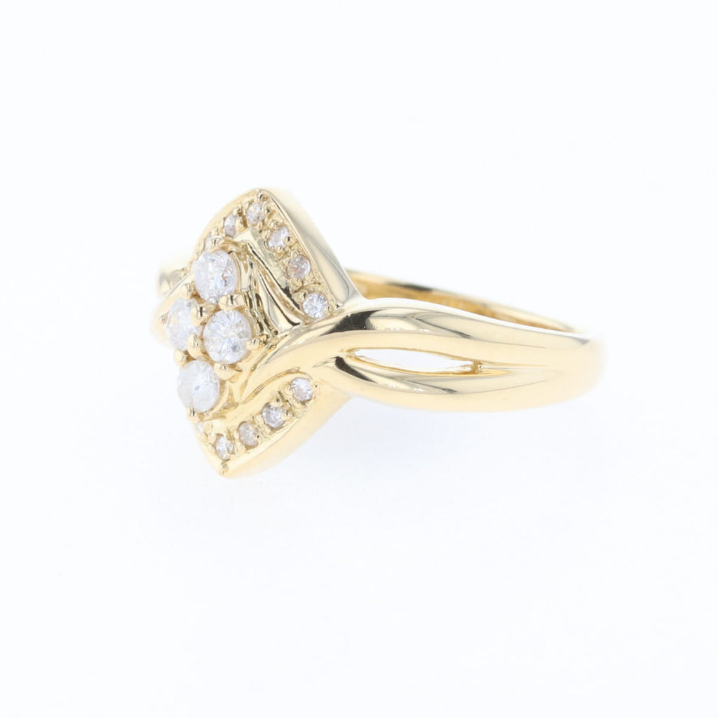 も*く様 使用感あり メレダイヤリング ダイヤモンド 18K 指輪 10号 バイセル公式】メレダイヤ デザインリング YG イエローゴールド