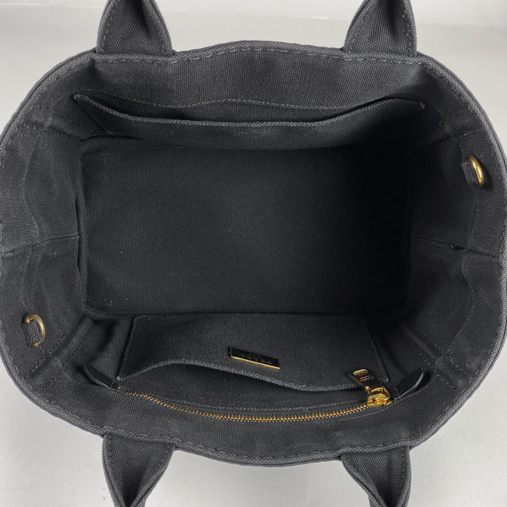 プラダ カナパ トート 2WAY ショルダーバッグ ハンドバッグ トートバッグ キャンバス ネロ(ブラック) レディース 【中古】