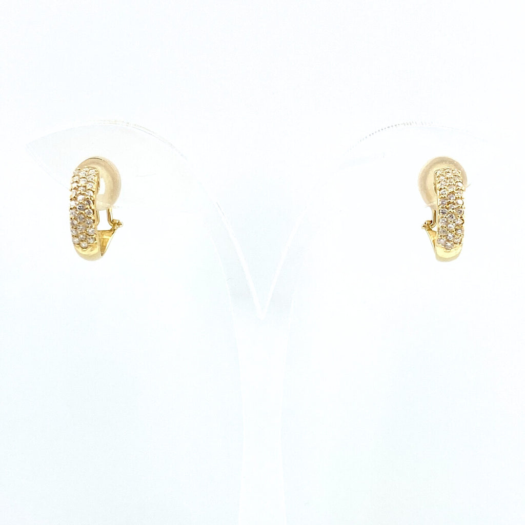 【在庫一掃】 メレダイヤ デザインピアス YG イエローゴールド ピアス K18 ダイヤモンド レディース 【中古】nbjwl