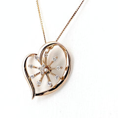 メレダイヤ デザインネックレス PG ピンクゴールド ペンダント ネックレス K18 ダイヤモンド レディース 【中古】nbjwl