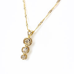 メレダイヤ デザインネックレス YG イエローゴールド ペンダント ネックレス K18 ダイヤモンド レディース 【中古】nbjwl
