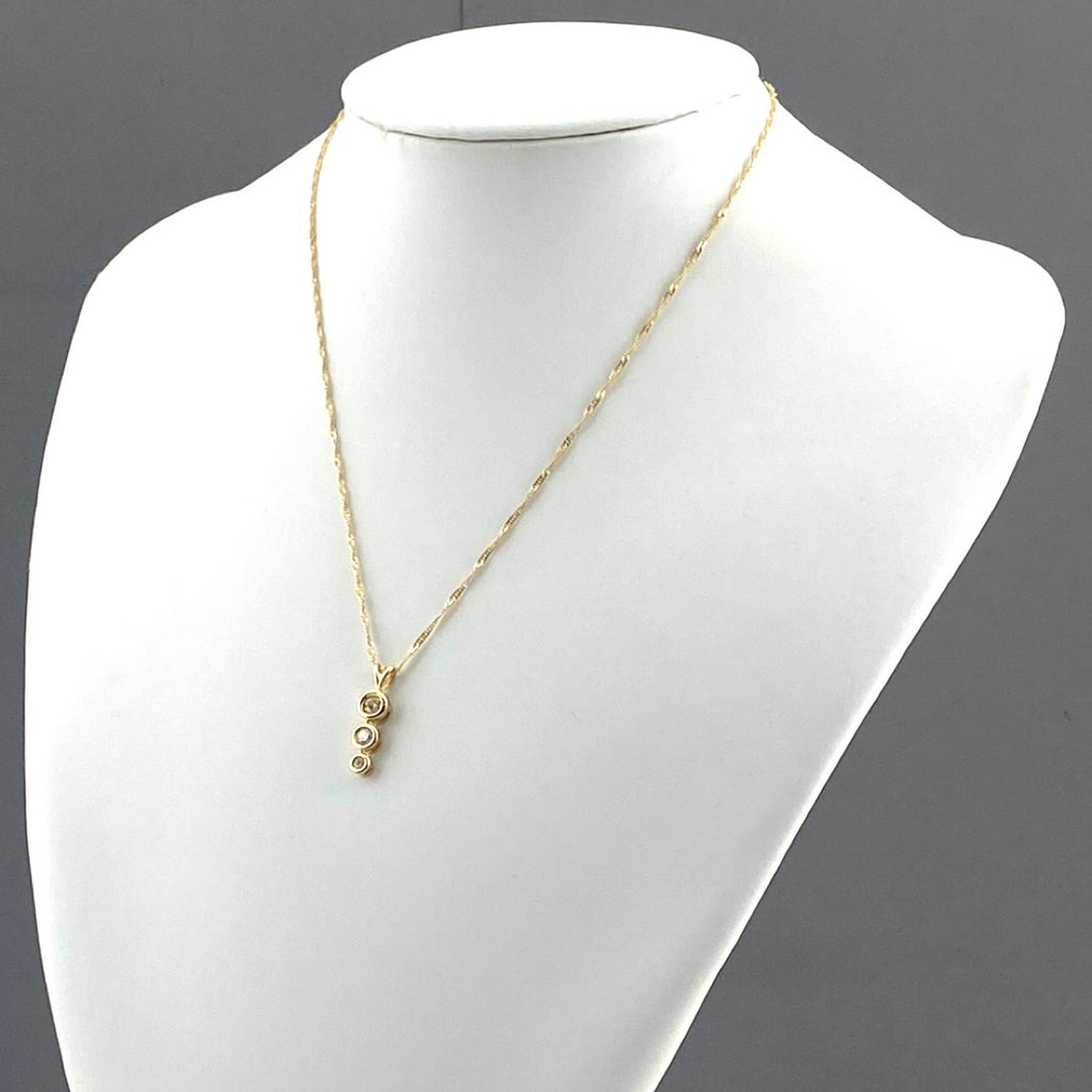 メレダイヤ デザインネックレス YG イエローゴールド ペンダント ネックレス K18 ダイヤモンド レディース 【中古】nbjwl