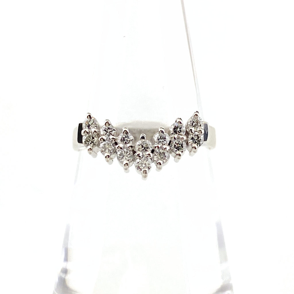 メレダイヤ デザインリング プラチナ 指輪 リング 14号 Pt900 ダイヤモンド レディース 【中古】nbjwl