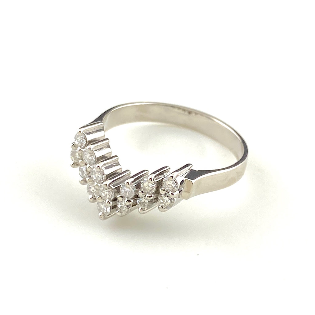 メレダイヤ デザインリング プラチナ 指輪 リング 14号 Pt900 ダイヤモンド レディース 【中古】nbjwl