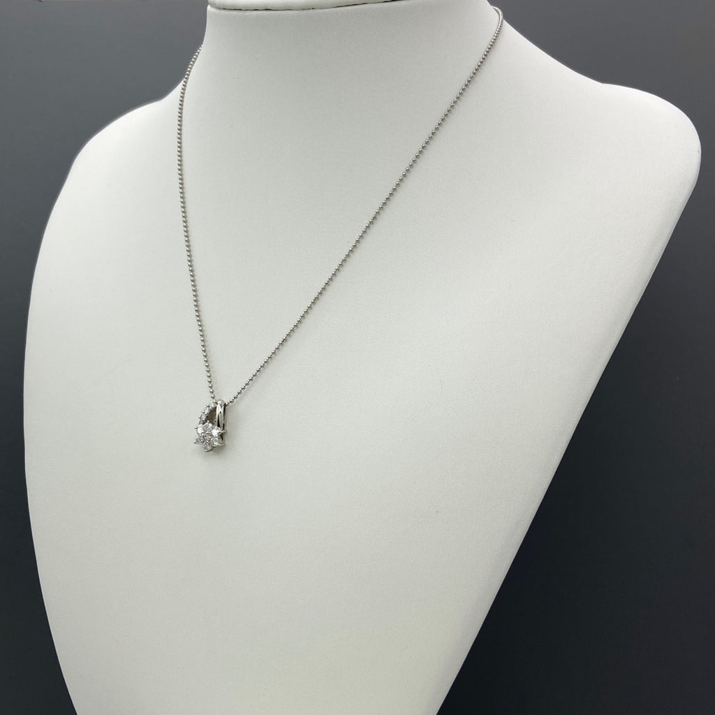 メレダイヤ デザインネックレス プラチナ ペンダント ネックレス Pt900 Pt850 ダイヤモンド レディース 【中古】nbjwl