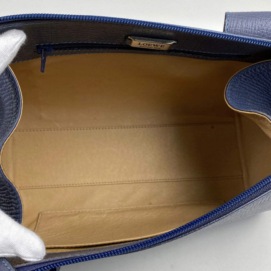 ロエベ ロゴ ショルダーバッグ ワンショルダー ショルダーバッグ レザー ブルー レディース 【中古】brbag