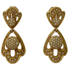 クリスチャンディオール ラインストーン イヤリング スイング GP ゴールド レディース 【中古】bracc