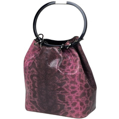グッチ ロゴ ハンドバッグ リザード ハンドバッグ レザー ピンク レディース 【中古】brbag