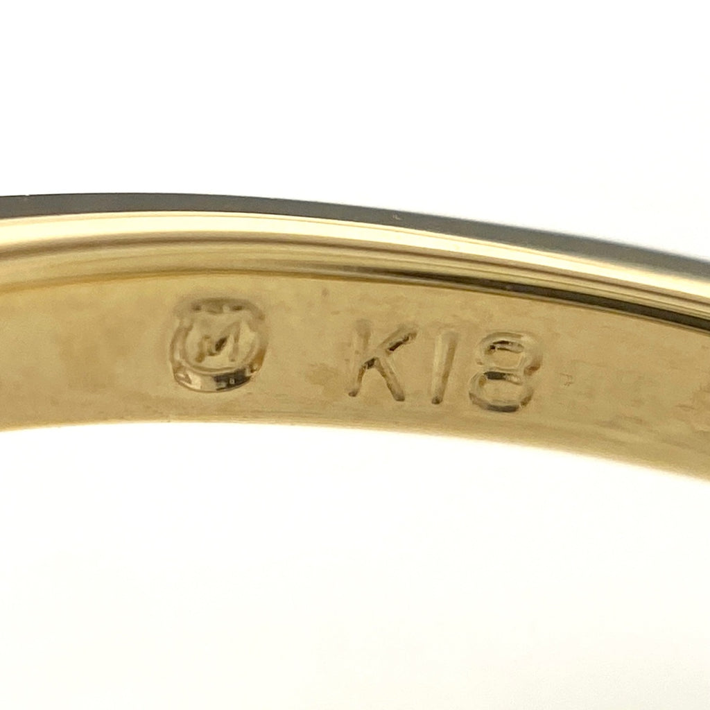 ミキモト パール デザインリング YG イエローゴールド 指輪 真珠 メレダイヤ リング 12号 K18 パール ダイヤモンド レディース 【中古】brjwl