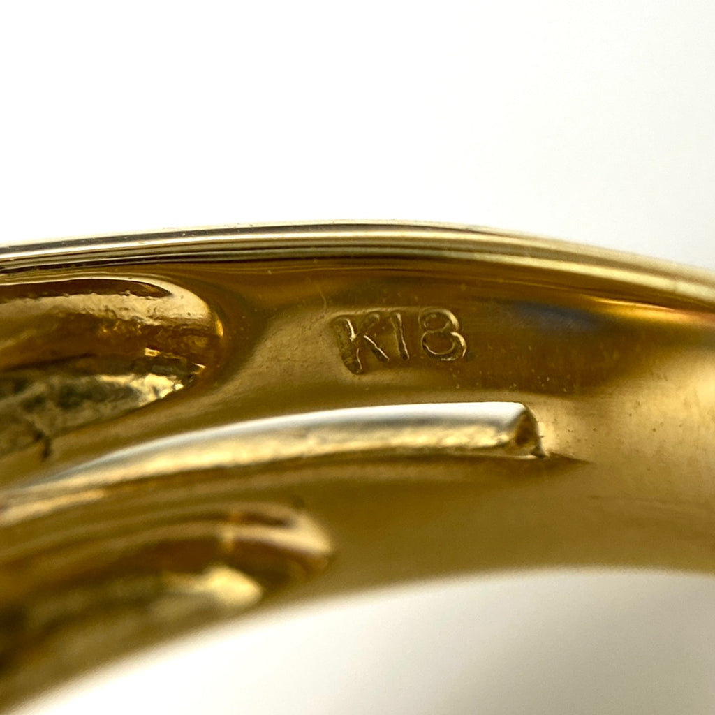 サファイア デザインリング プラチナ 指輪 メレダイヤ リング 14号 K18 サファイア ダイヤモンド レディース 【中古】nbjwl