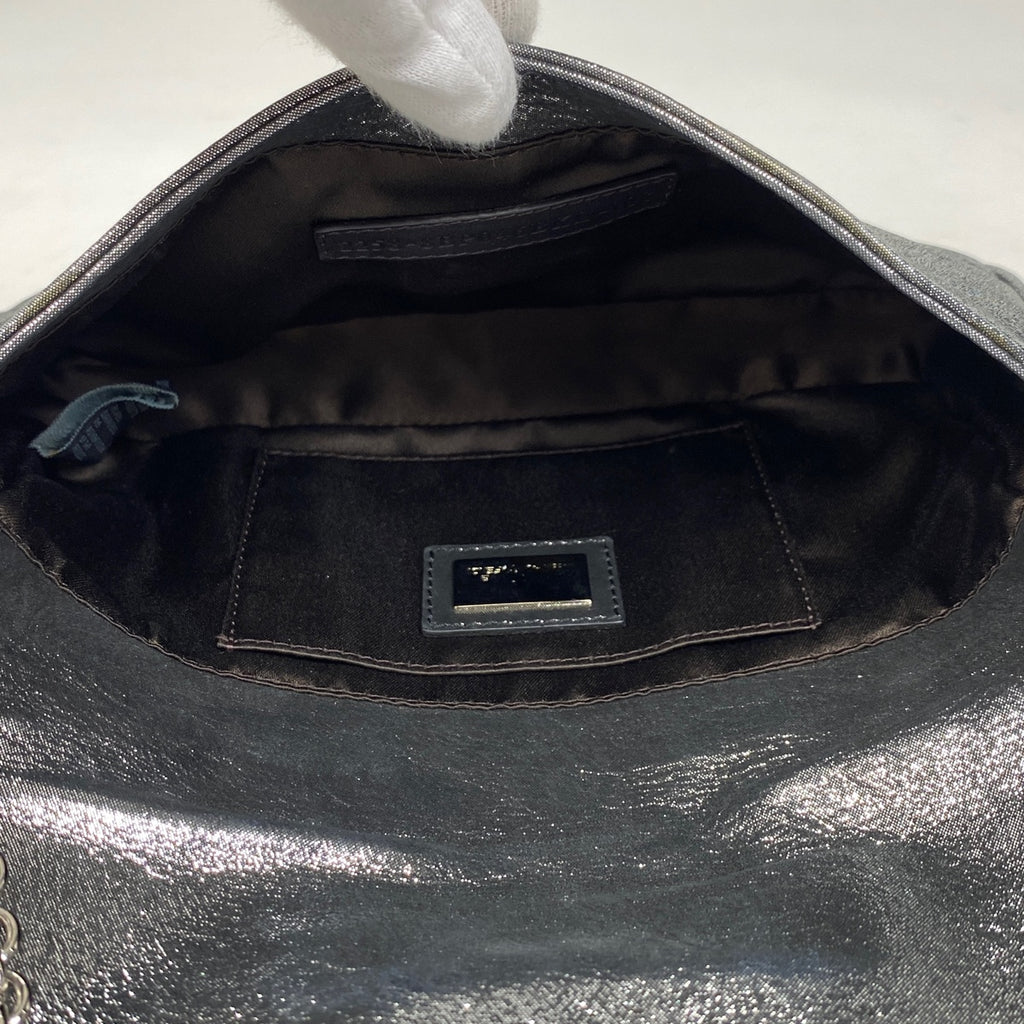 【最終値引き】 フェンディ ズッカロゴ チェーン ショルダーバッグ 2WAY クラッチ ショルダーバッグ シルバー 8BP046 レディース 【中古】