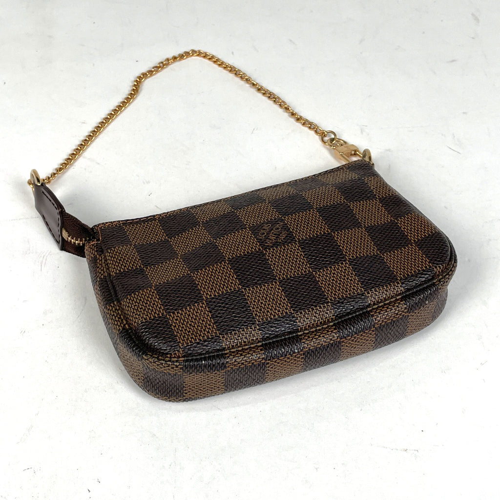 ルイ・ヴィトン ミニ ポシェット アクセソワール メイク コスメ アクセサリーポーチ ダミエ ブラウン N58009 レディース 【中古】brbag