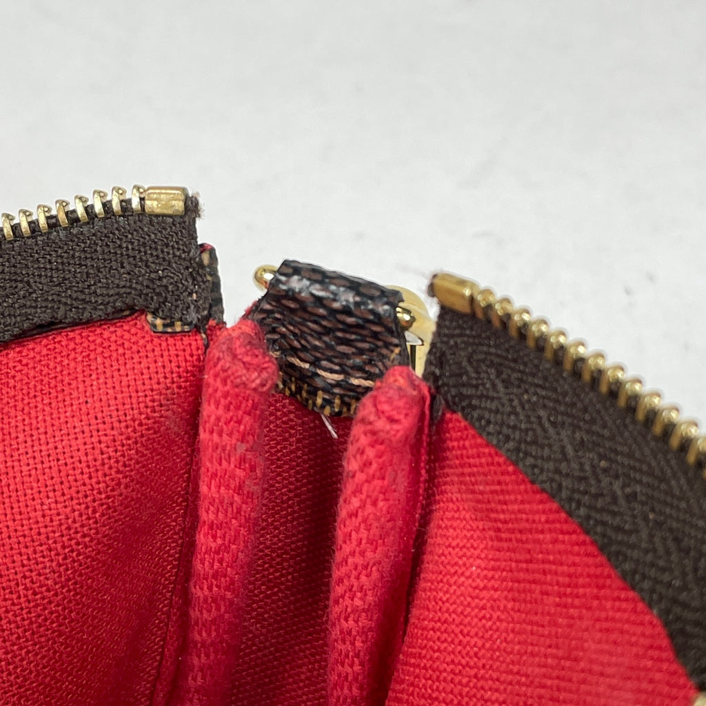 ルイ・ヴィトン ミニ ポシェット アクセソワール メイク コスメ アクセサリーポーチ ダミエ ブラウン N58009 レディース 【中古】brbag