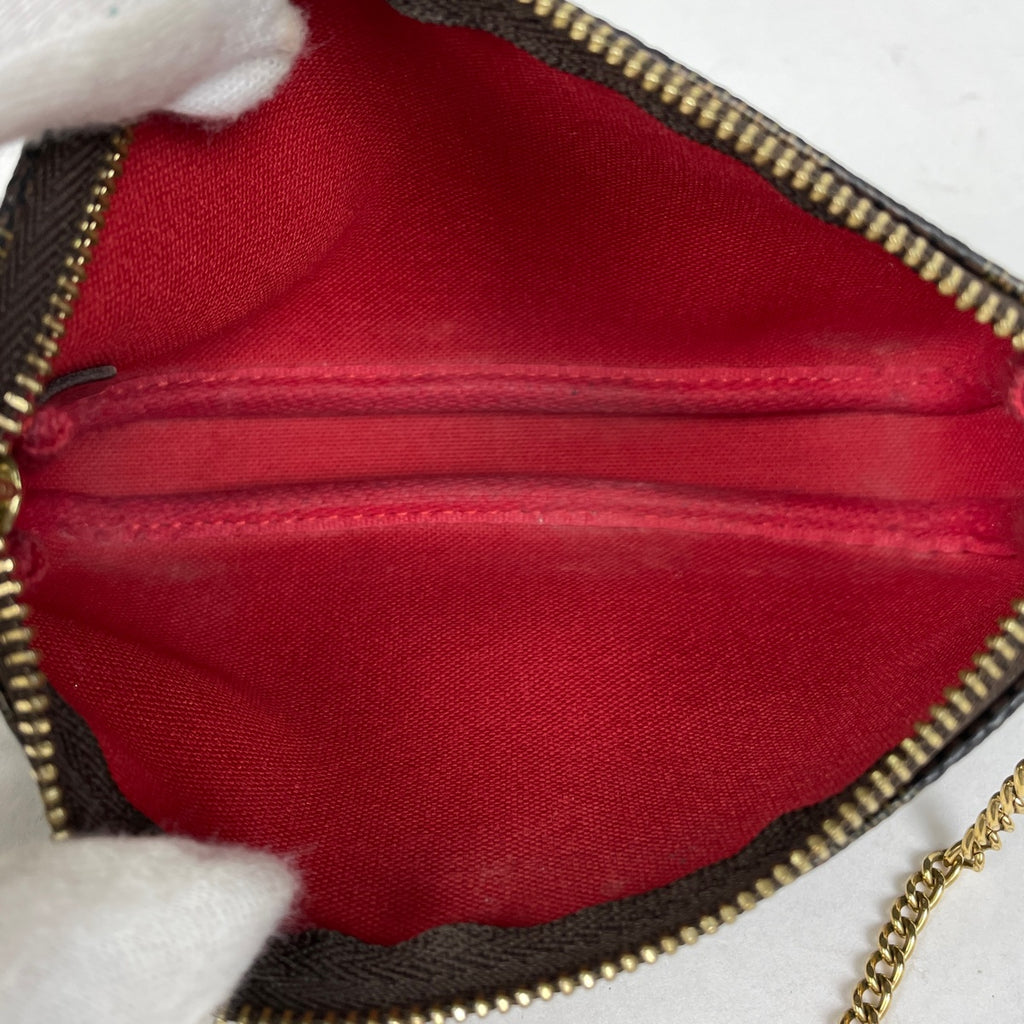 ルイ・ヴィトン ミニ ポシェット アクセソワール メイク コスメ アクセサリーポーチ ダミエ ブラウン N58009 レディース 【中古】brbag