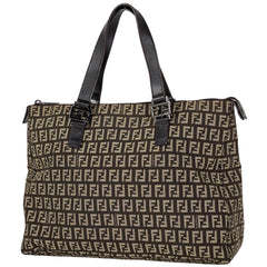フェンディ ズッキーノ柄 ハンドバッグ 手提げ ハンドバッグ キャンバス ブラウン 8BH138 レディース 【中古】brbag