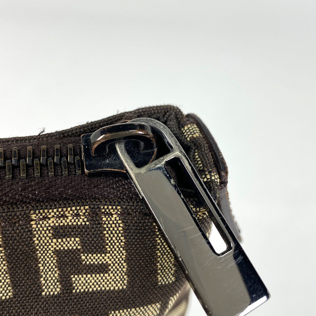 フェンディ ズッキーノ柄 ハンドバッグ 手提げ ハンドバッグ キャンバス ブラウン 8BH138 レディース 【中古】brbag