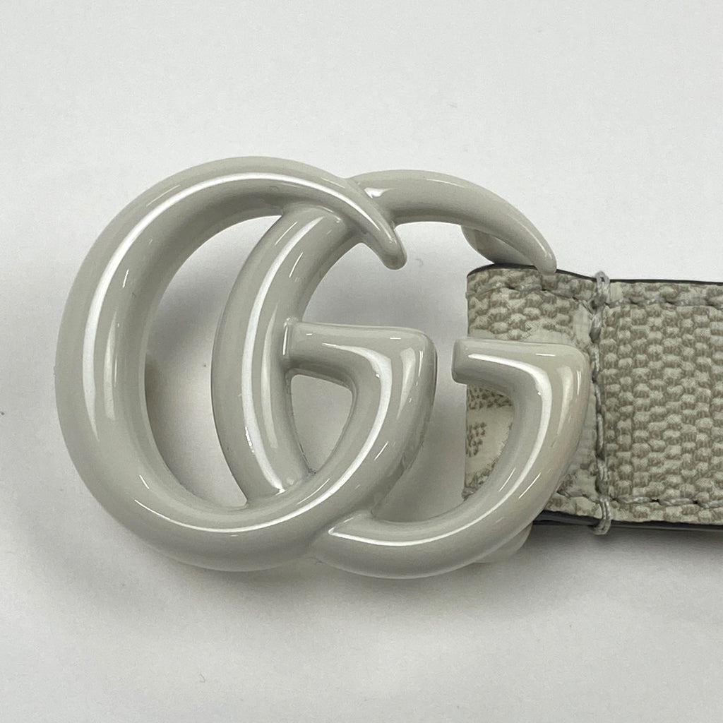 GUCCI ベルト　インターロッキング　キャンバス　GG柄　レザー　バイカラー 美品】GUCCI インターロッキング シマ GG柄 キャンバス ベルト