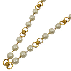 シャネル ココマーク フェイクパール ネックレス ロング ネックレス GP ゴールド レディース 【中古】bracc