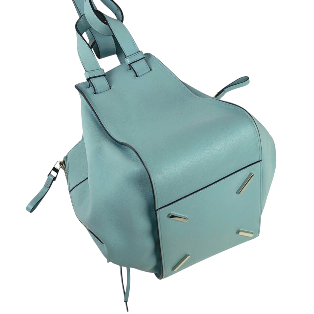 ロエベ ハンモック バッグ スモール 2WAY ショルダーバッグ アナグラム ショルダーバッグ レザー ライトブルー レディース 【中古】brbag