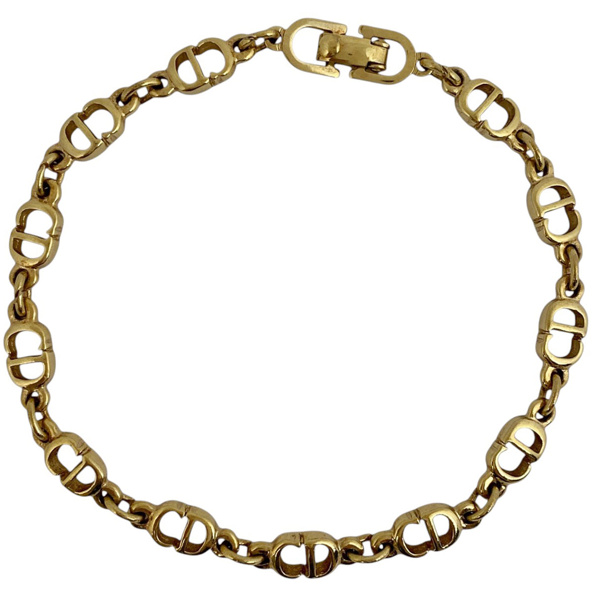 【美品】クリスチャンディオール　ブレスレット　CDロゴ　ロゴ刻印　チェーン Christian Dior クリスチャン ディオール CDロゴ チェーン