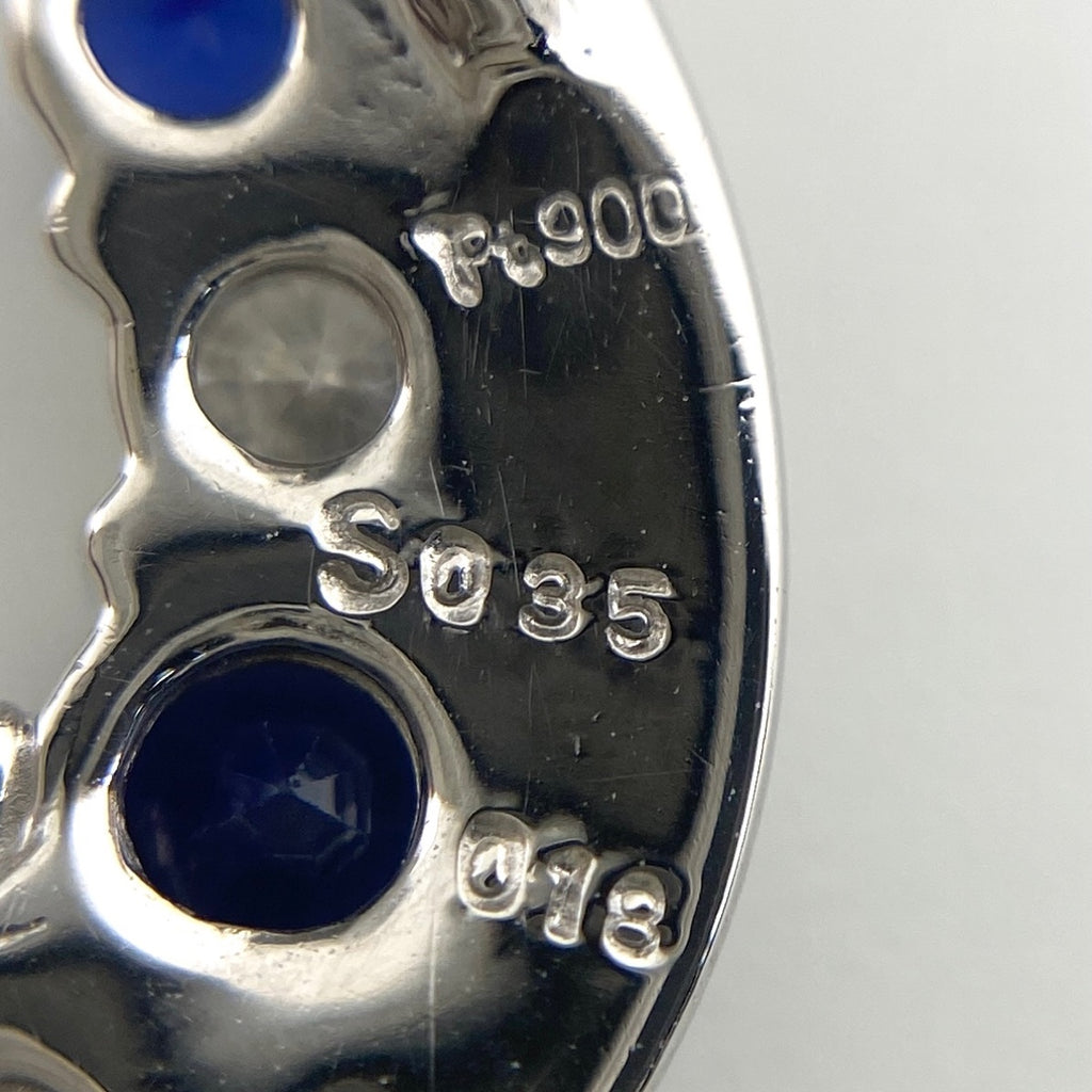 サファイア デザインネックレス プラチナ メレダイヤ ペンダント ネックレス Pt900 Pt850 サファイア レディース 【中古】nbjwl