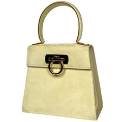 サルヴァトーレフェラガモ ガンチーニ ハンドバッグ 2WAY ショルダーバッグ ハンドバッグ レザー イエロー 2193 レディース 【中古】brbag